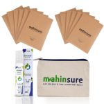 Mahinsure Organic Bamboo Fibre Sanitary Pads (Regular Flow 245MM - 6 Pcs and Medium Flow 290MM - 6 Pcs) - Pack of 12 Pcs + With Disposable Cover + Roll On + Canvas Pouch - Image 4