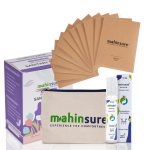 Mahinsure Combo Pack of Bamboo Fibre Sanitary Pads (Medium Flow 290MM - 12 Pcs + With Disposable Cover + Roll-On +Canvas Pouch)
