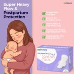 Mahinsure XXXL 420mm Postpartum Sanitary Pads for New Moms – Super Heavy Flow, Maternity & Overnight Protection, Leak-Lock Core, Soft & Rash-Free Comfort (Pack of 10 X 2 = 20 PCS ) - Image 6
