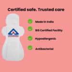 Mahinsure Organic Cotton Sanitary Pads for Women | Medium Flow | Suitable for Sensitive Skin | No Rashes & No Irritation | Ultra-Thin & Super Absorbent | Leak-Proof Protection | XL | Pack of 45 - Image 5