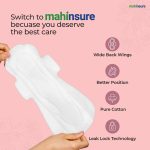 Mahinsure Organic Cotton Sanitary Pads for Women | Medium Flow | Suitable for Sensitive Skin | No Rashes & No Irritation | Ultra-Thin & Super Absorbent | Leak-Proof Protection | XL | Pack of 12 - Image 6