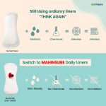 Mahinsure Organic Cotton Panty Liners for Women | Daily Use | Ultra-Thin & Breathable | Suitable for Sensitive Skin | Light Flow & Spotting Care | 155 mm | Pack of 60 (30 × 2) - Image 3