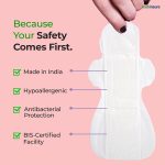 Mahinsure Organic Cotton Sanitary Pads for Women | Medium Flow | Suitable for Sensitive Skin | No Rashes & No Irritation | Ultra-Thin & Super Absorbent | Leak-Proof Protection | XL | Pack of 12 - Image 7